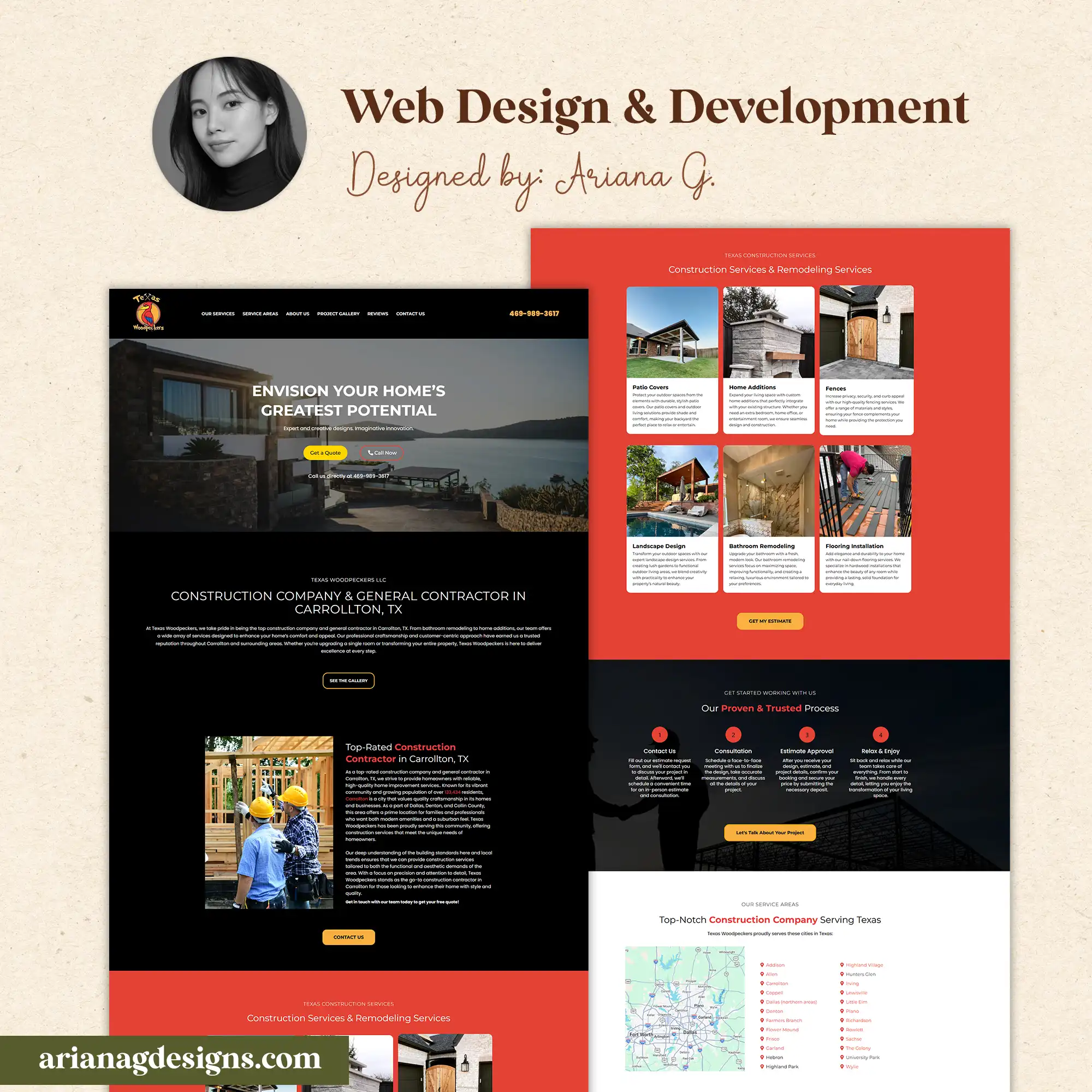 Construction business website design and development project by Ariana G.