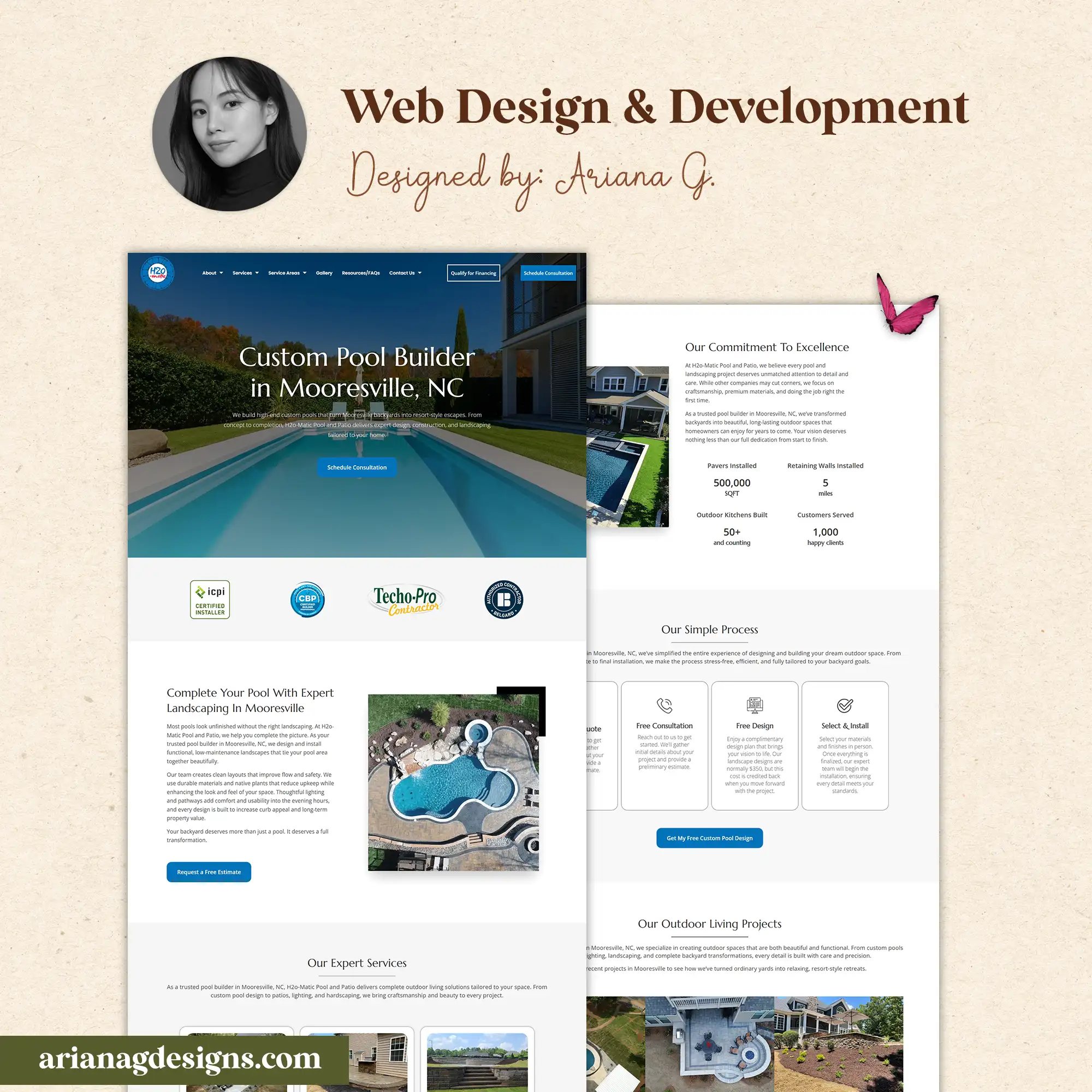 Professional small business website design created by Ariana G for a service-based company.